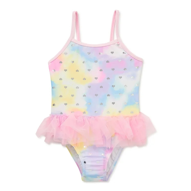 Wonder Nation Baby and Toddler Girl One-Piece Swimsuit, Sizes 12M-5T | Walmart (US)