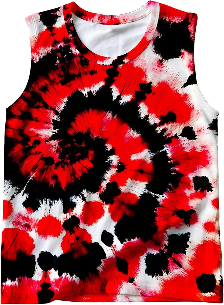 Unisex Tie Dye Tank Tops Sleeveless T Shirts Hippies Senior Shirt Beach Tees for Women and Men | Amazon (US)