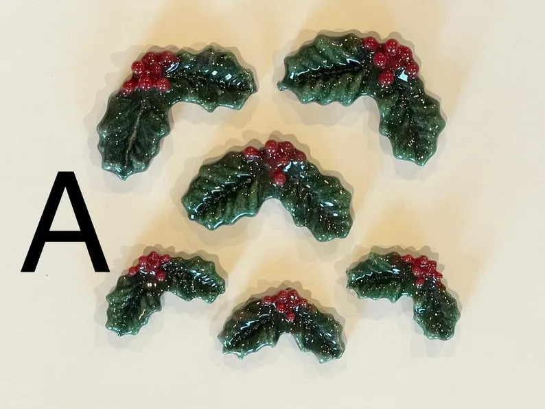 90 COE SMALL and MEDIUM Mistletoe Holly and Berry Freeze and Fuse Sets of 6 - Etsy | Etsy (US)