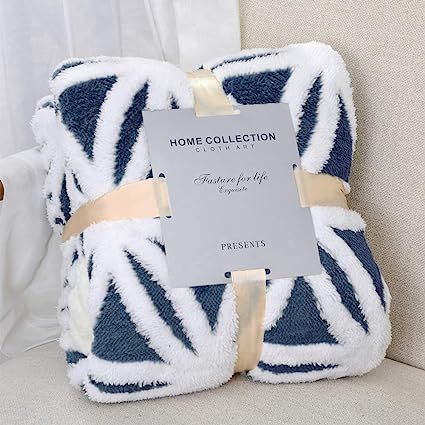 LOMAO Sherpa Fleece Blanket Fuzzy Soft Throw Blanket Dual Sided Blanket for Couch Sofa Bed (Navy,... | Amazon (US)