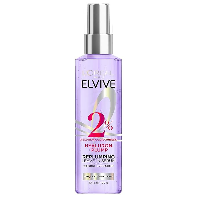 L'Oreal Paris Elvive Hyaluron Plump Moisture Plump Hair Serum for Dehydrated, Dry Hair with Hyalu... | Amazon (US)