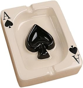 YOURNELO Creative Modern Mini Playing Card Ashtray Home Decorative Ceramic Art Pots (Spade) | Amazon (US)