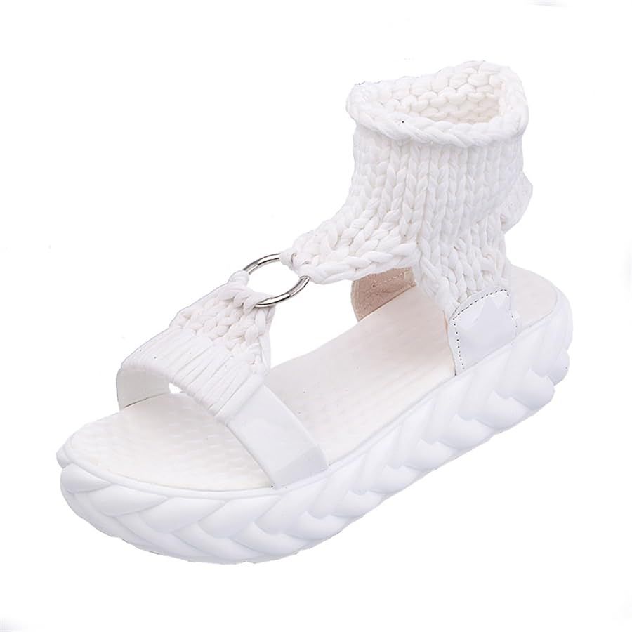 Gikleihwy Womens Knitting Yarn Platform Sandals Ladies Fashion Wide Anti-Slip Shoes One Word Belt Comfortable Sandals for Beach Daily Life
No featured offers available | Amazon (US)