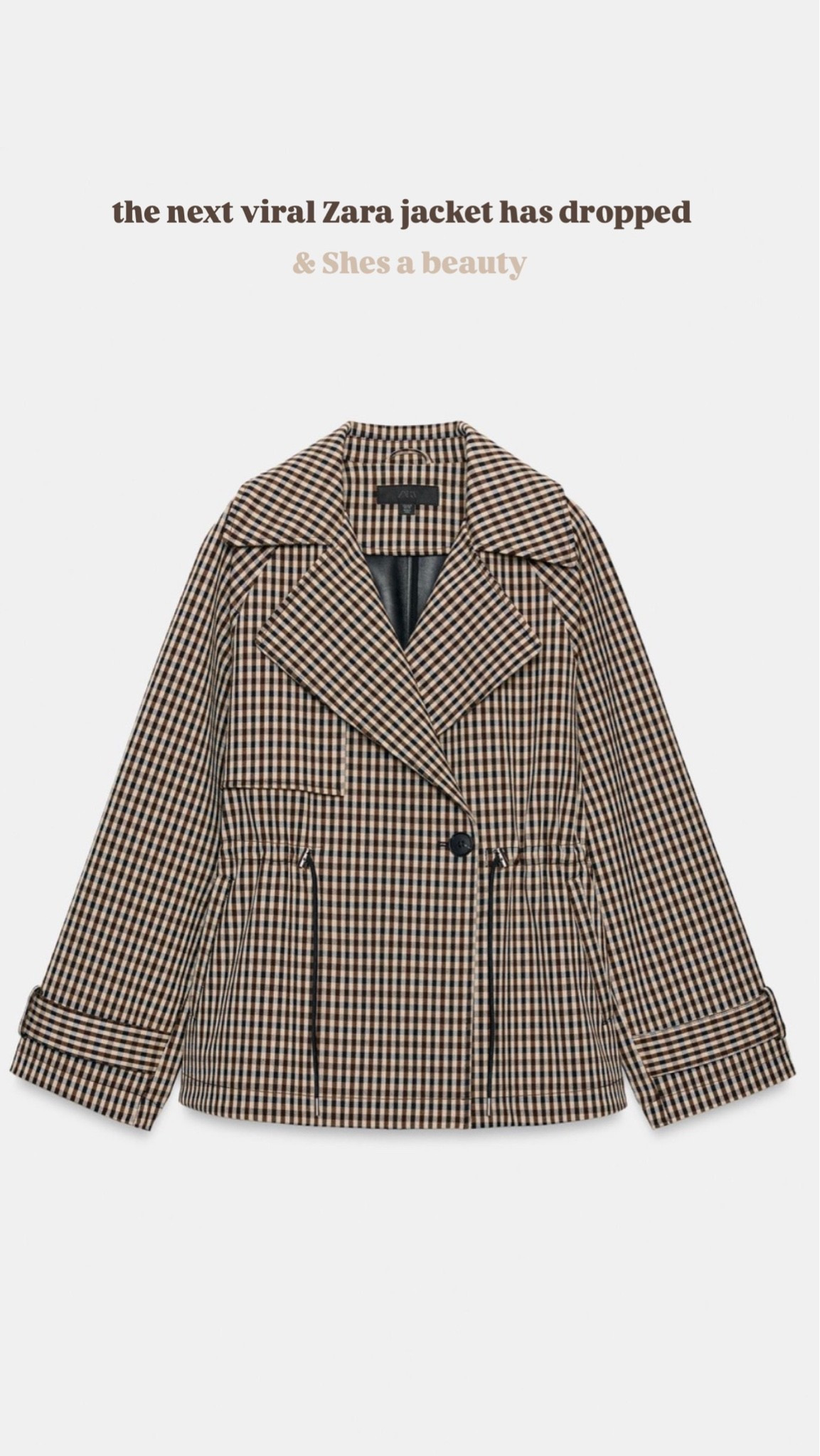 Zara’s latest drop and one word. WOW!!

selling fast girlies, so be quick 💨 

check viral houndstooth trench jacket