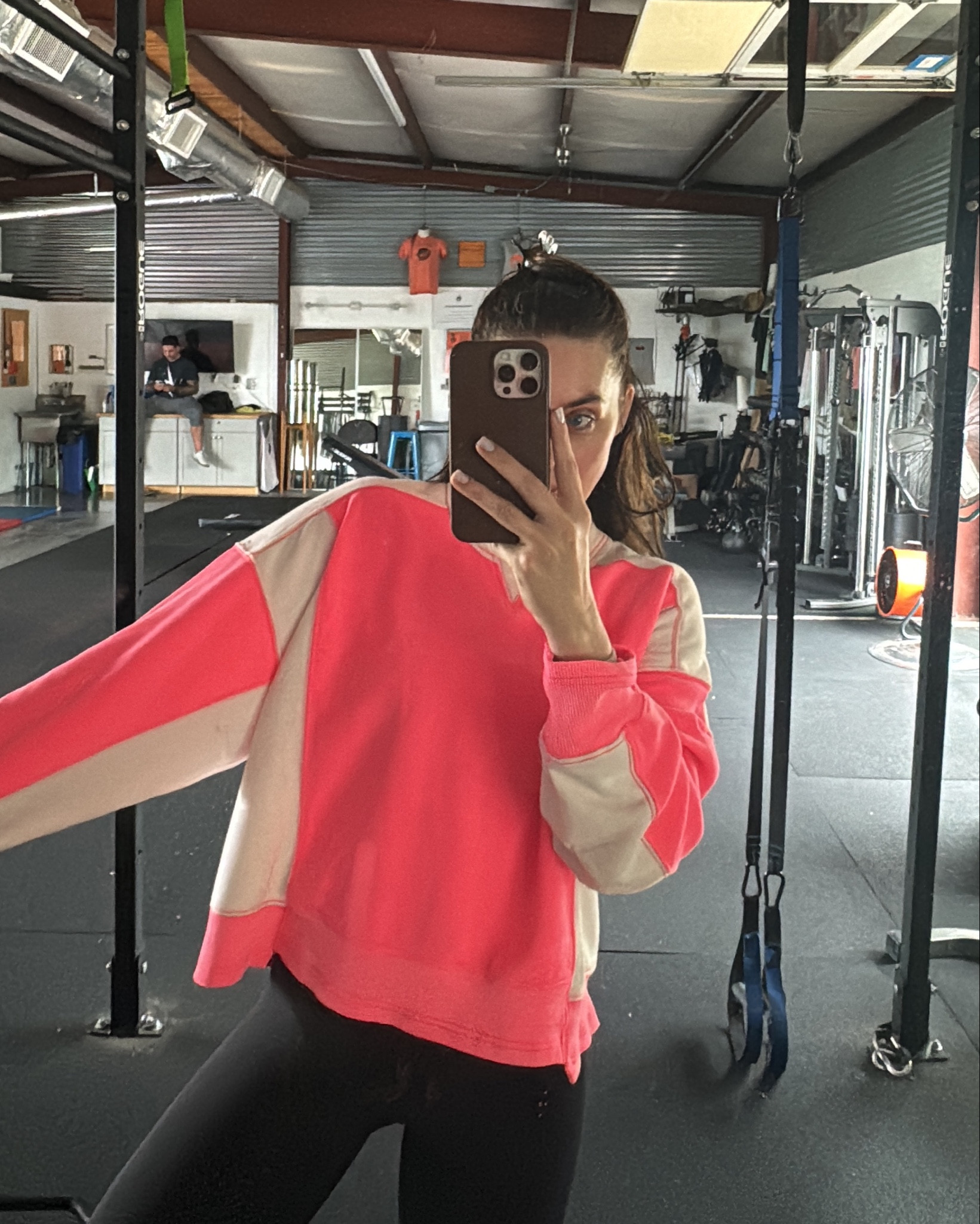 Workout OOTD. Love this Free People sweatshirt