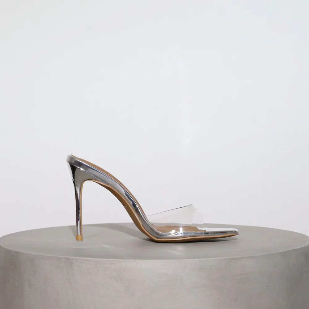 Pamela Clear Glass Mules | CULT OF COQUETTE