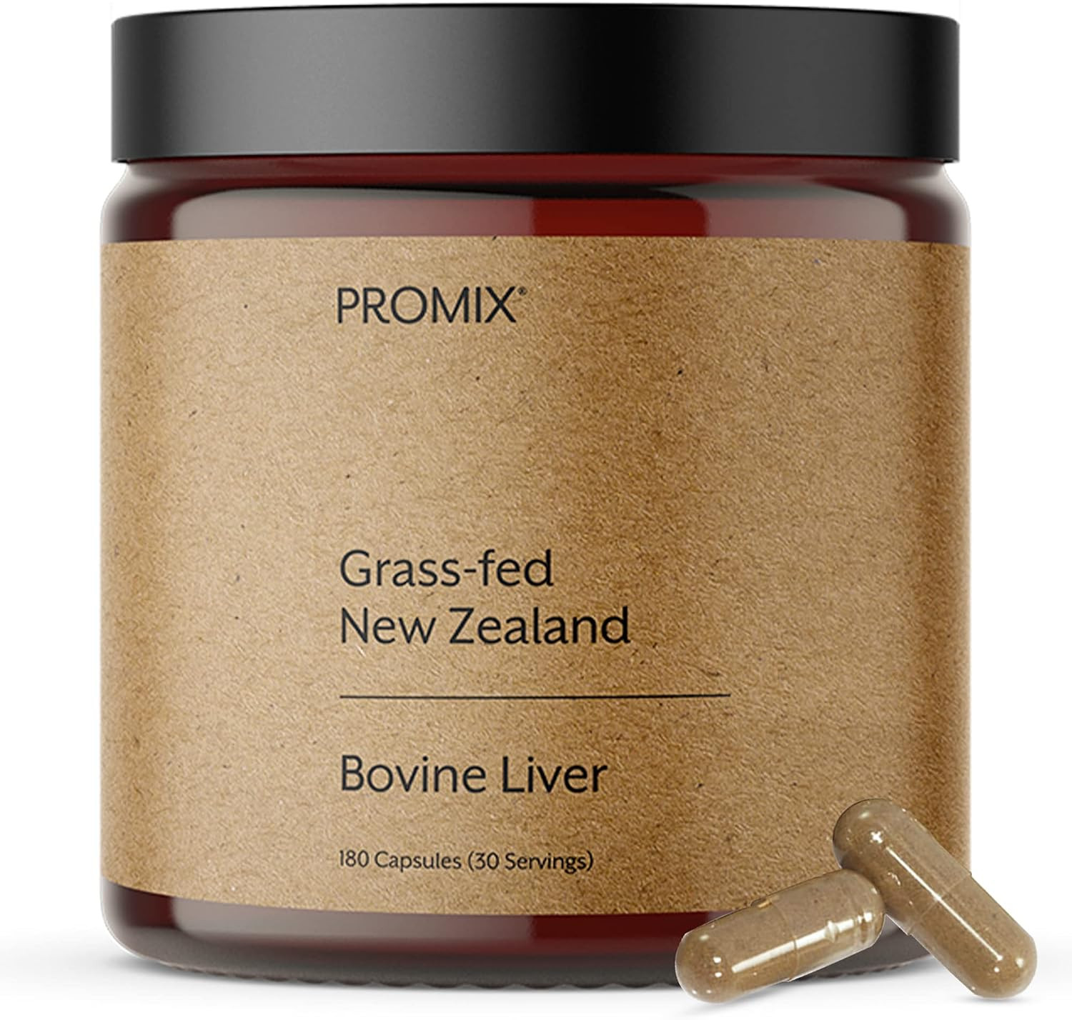 ProMix Nutrition Grass-Fed Raw Beef Liver Supplement - 180 Capsules | Amazon (US)