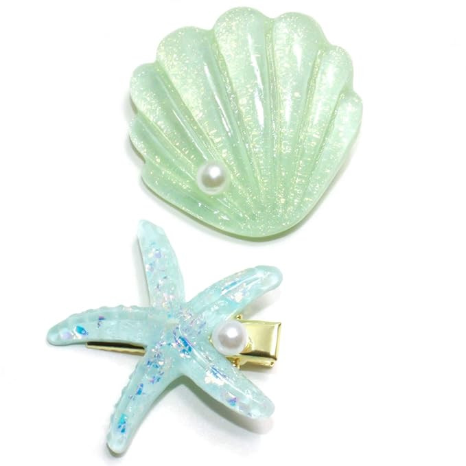 Shell Pearl Starfish Hair Clip Set for Women Girls, Acrylic Resin Alligator Hair Clips, Ladies an... | Amazon (US)