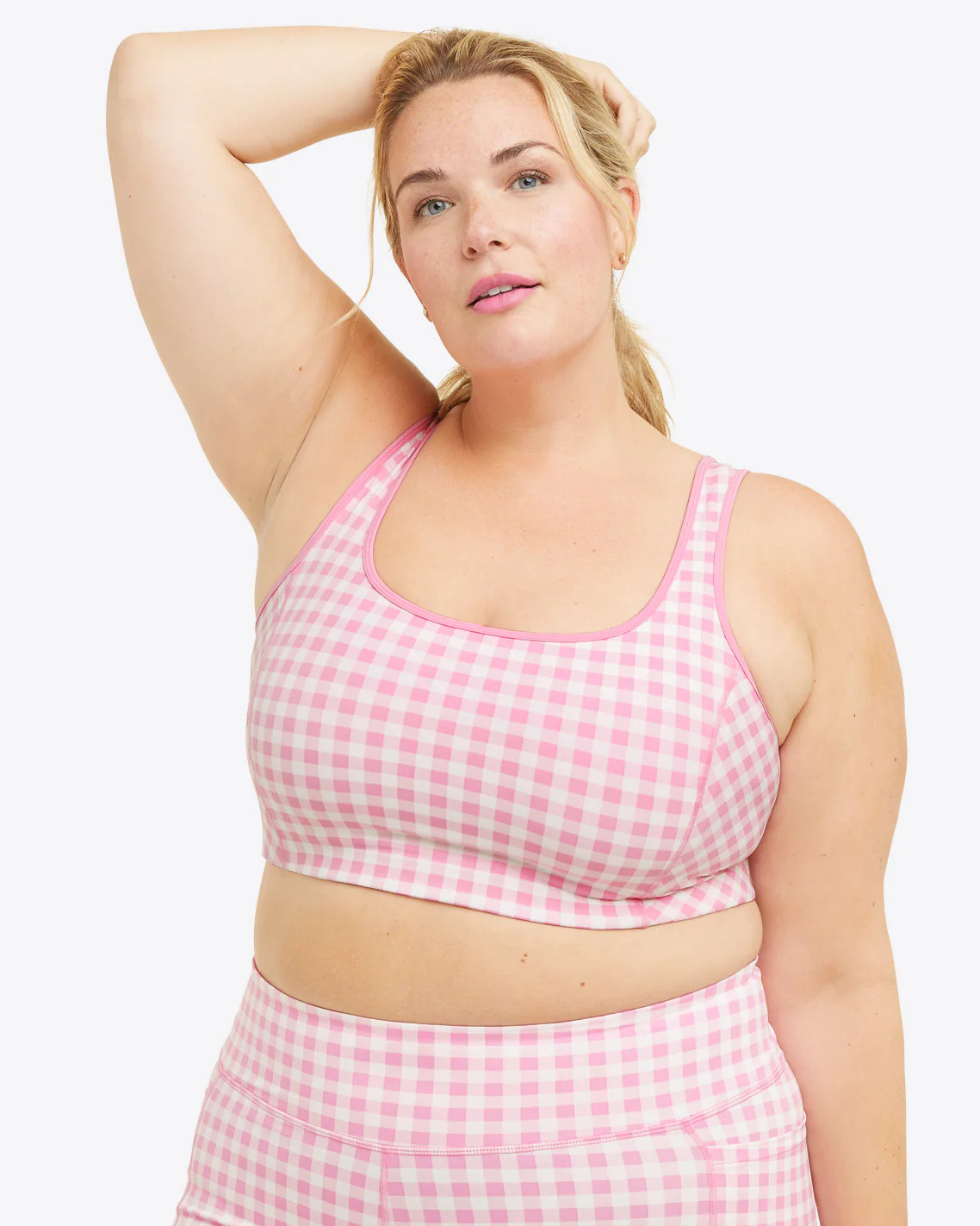 Sports Bra in Pink Gingham | Draper James (US)