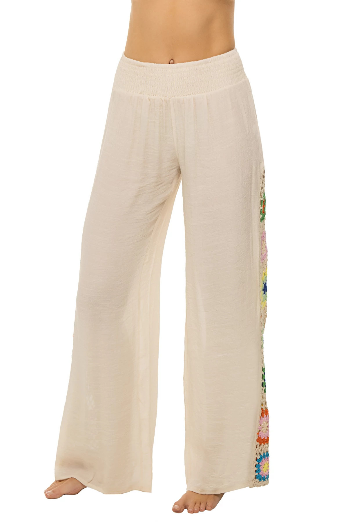 Crochet Panel Wide Leg Pants | Everything But Water