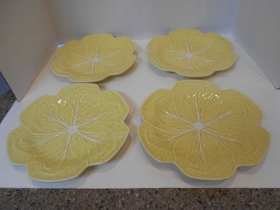 4 Bordallo Pinheiro Yellow Cabbage Dinner Plates - 10.5" - Made in Portugal | eBay | eBay US