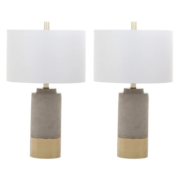 Safavieh Lighting 24-inch GreyTable Lamps (Set of 2) - 14" x 14" x 24" | Bed Bath & Beyond