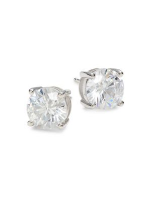 Platinum-Plated Sterling Silver & Simulated Diamond Stud Earrings | Saks Fifth Avenue OFF 5TH