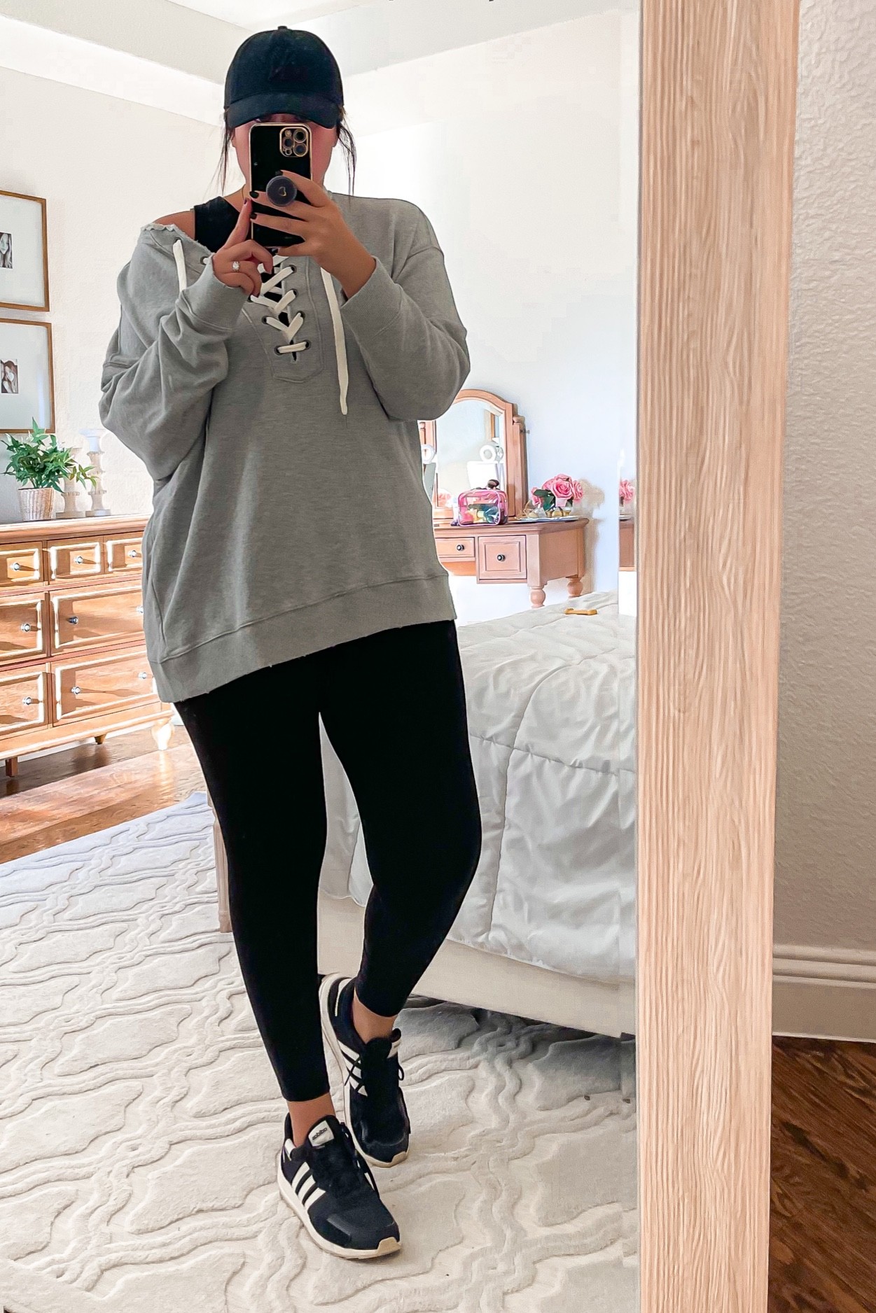 Comfy Sunday outfit 
Leggings, sweatshirt, sneakers, ball cap, travel outfit, cozy outfit, hoodie

#LTKunder100 #LTKsalealert #LTKSeasonal