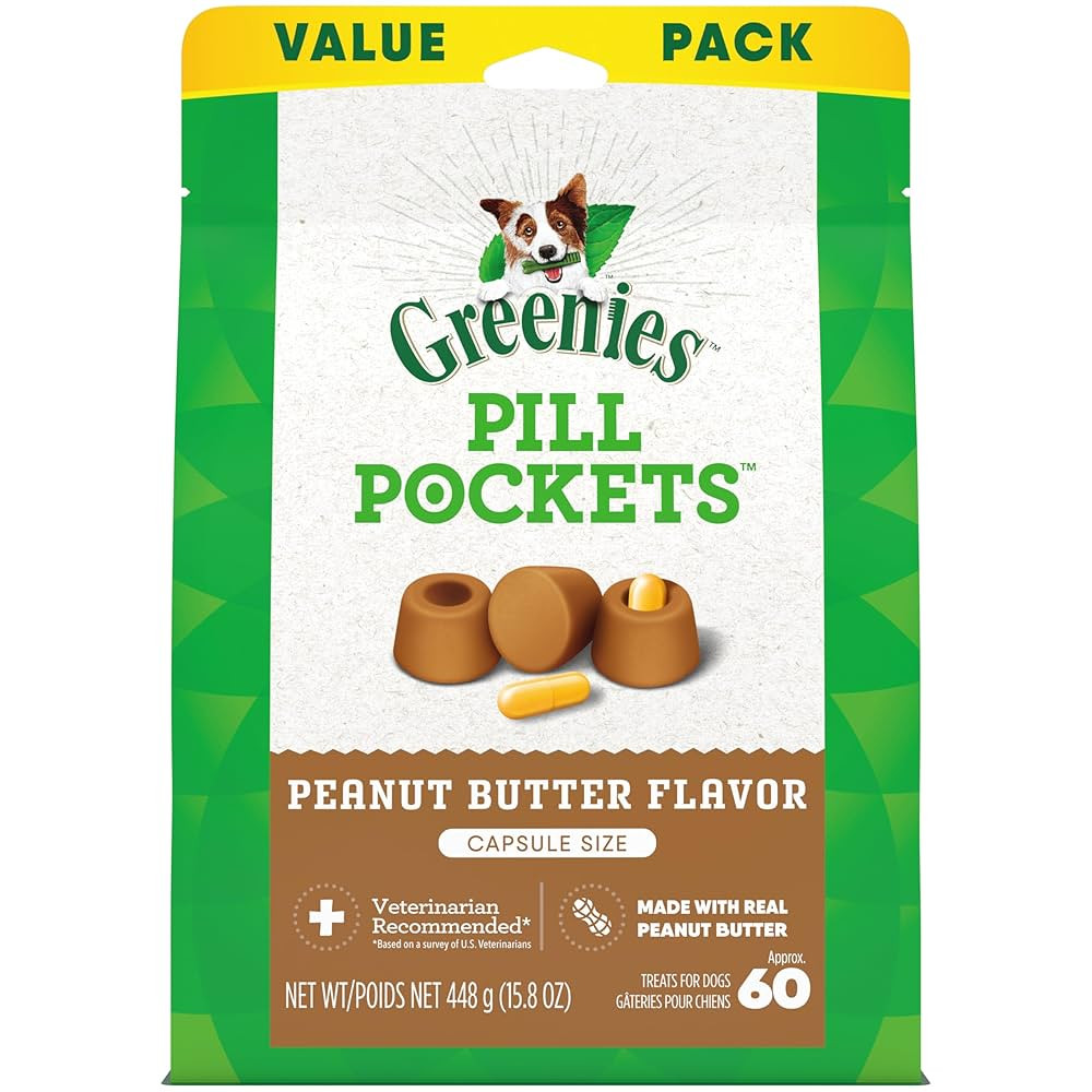 Greenies Pill Pockets for Dogs Large Size, Soft Dog Treats, with Real Peanut Butter, 15.8 oz. Pou... | Amazon (US)