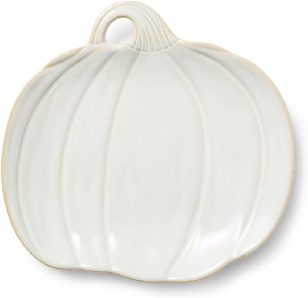 Sur La Table Reactive Glaze Figural Pumpkin Salad Plate, White | Amazon (US)