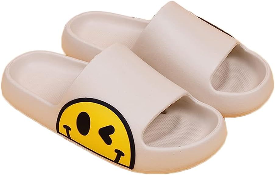 Smile Face Slippers for women and Men, Smiley Slides Open Toe, Cloud Slides Comfy Anti-Slip Pillo... | Amazon (US)