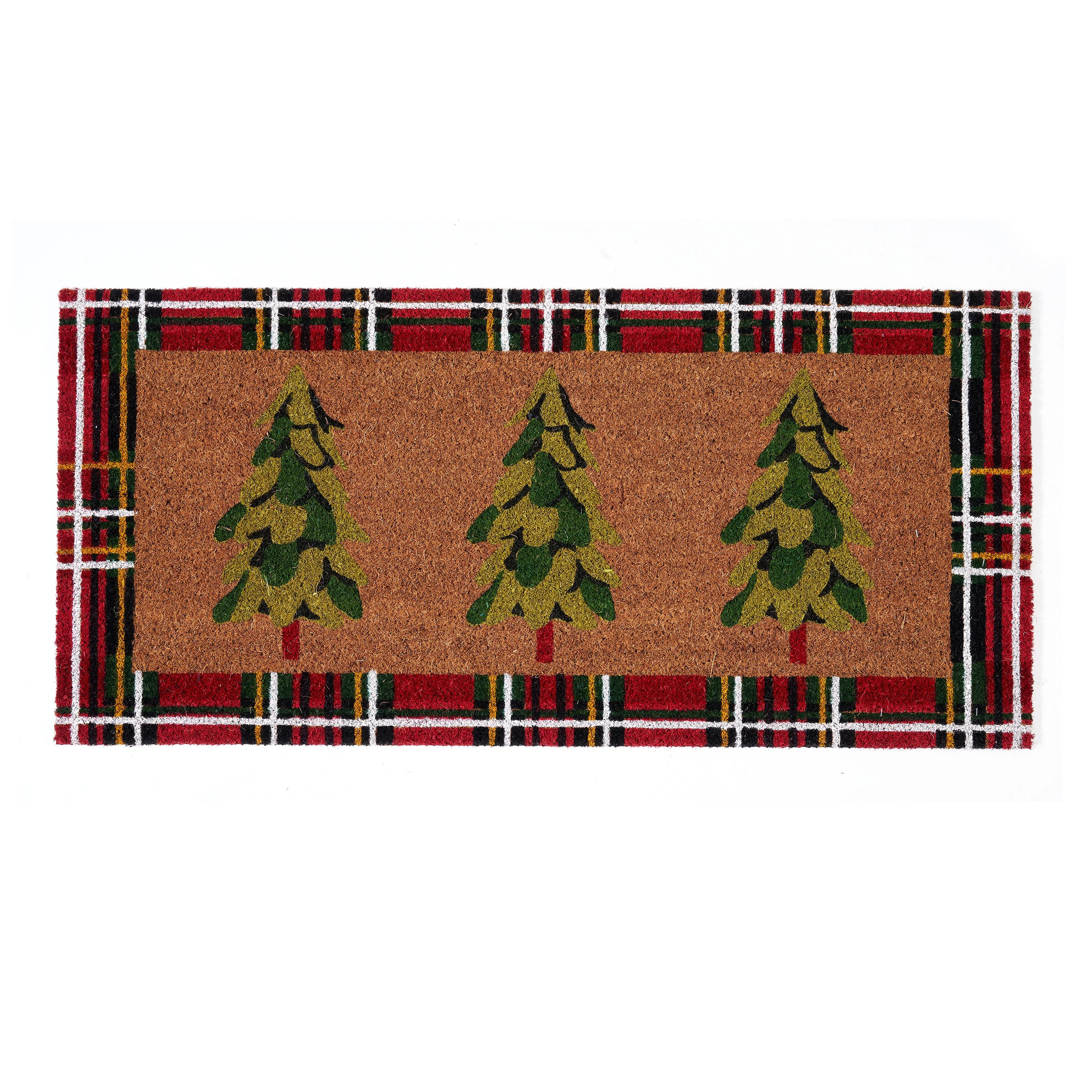 Mainstays Holiday Indoor and Outdoor Christmas Tree and Plaid Door Mat, 18” x 30” – 1 Piece... | Walmart (US)