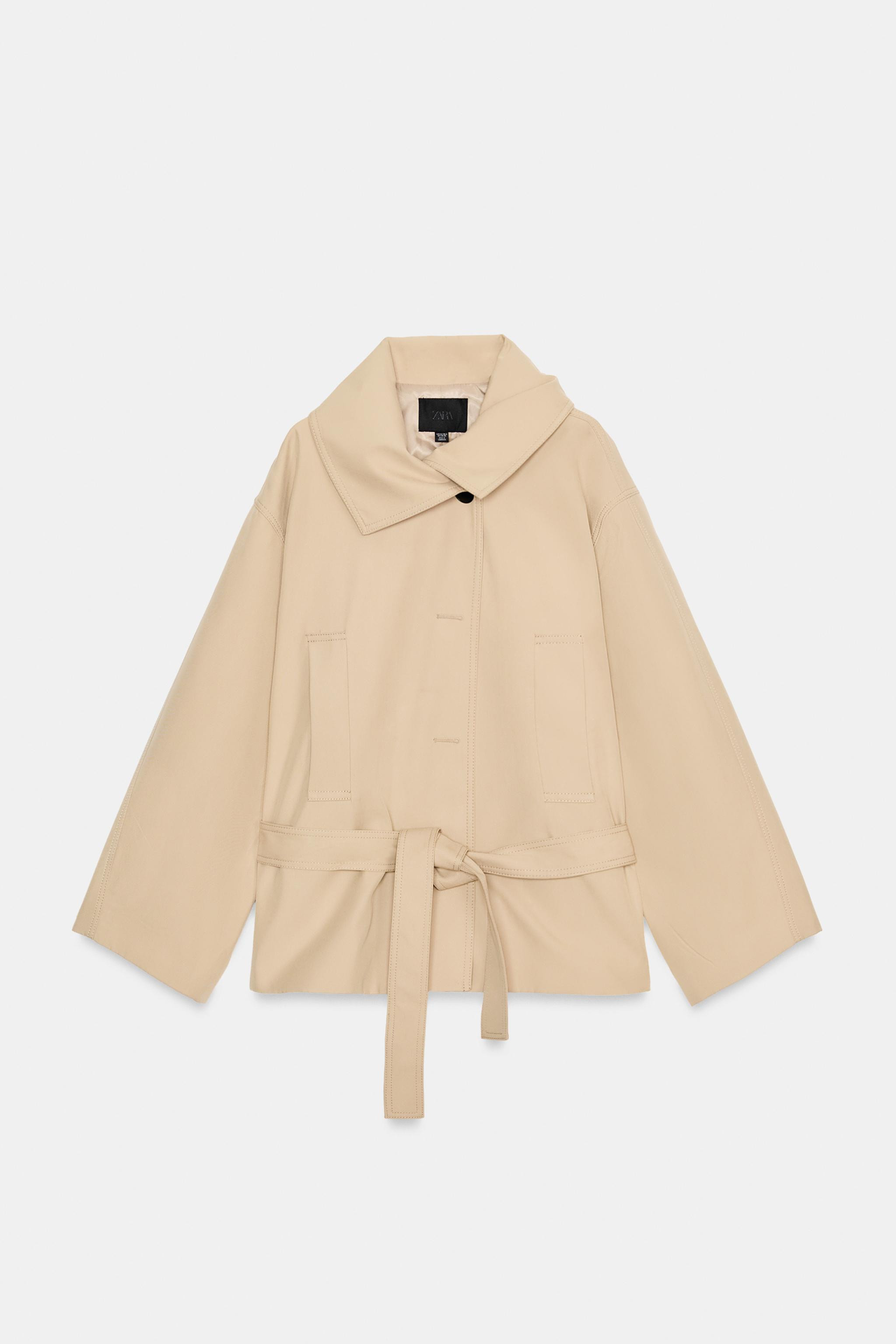 SHORT TRENCH COAT WITH BELT | Zara UK