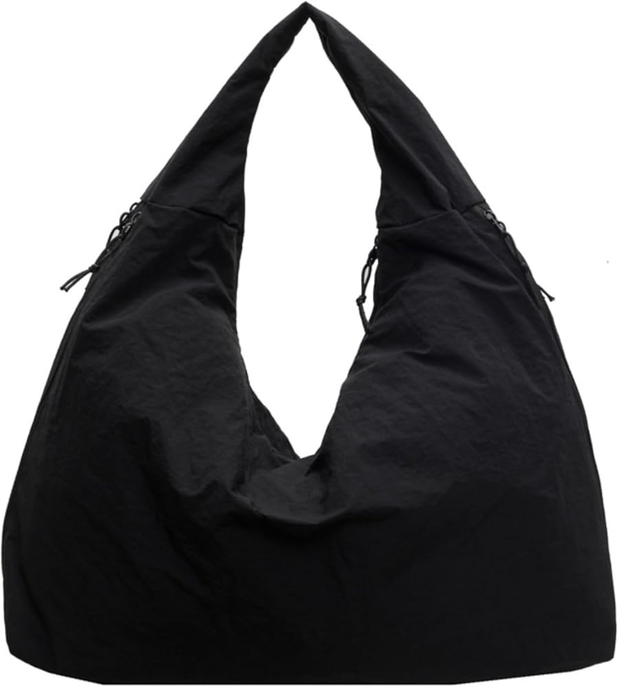 Obosoyo Slouchy Tote Bag 2025 Nylon Solid Pleated Handbag Men Women Large Shoulder Travel Gym Cas... | Amazon (US)