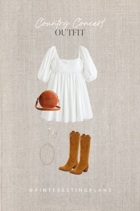 Country concert outfit idea. Western boots. Little white dress.

#LTKSeasonal #LTKshoecrush #LTKFestival