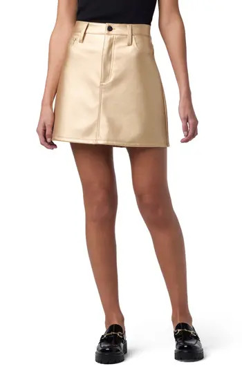 Joe's Metallic Faux Leather Miniskirt in Gold at Nordstrom Rack, Size 27 | Nordstrom Rack