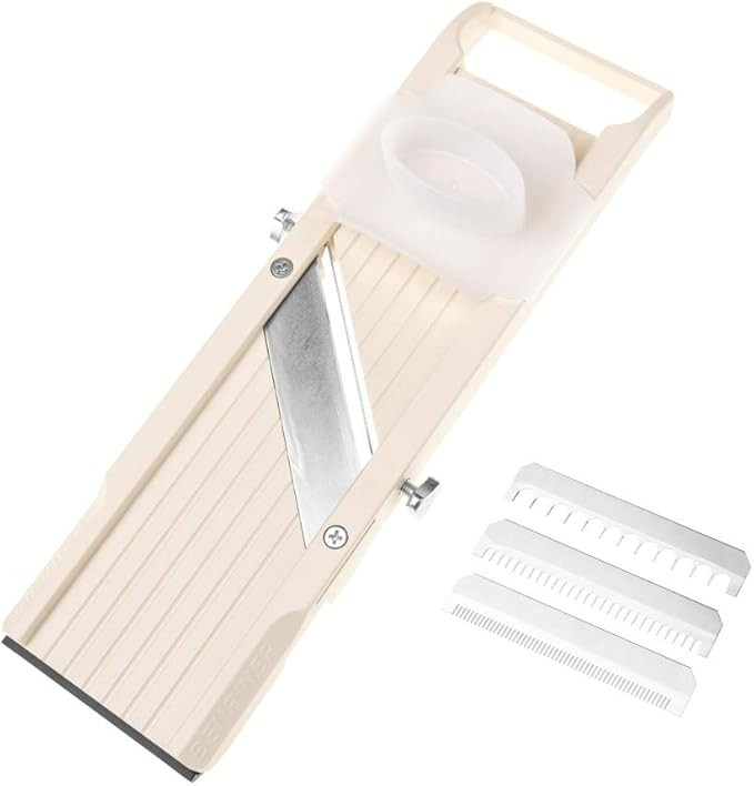 Benriner Mandoline Slicer, with 4 Japanese Stainless Steel Blades, Beige | Amazon (US)