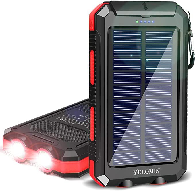 Solar Charger, YELOMIN 20000mAh Portable Waterproof Solar Power Bank for Cellphones Tablets Exter... | Amazon (US)