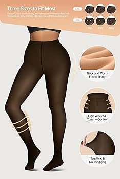 Vertvie 2 Pairs Fleece Lined Tights for Women Thermal Pantyhose Fake Translucent Winter Warm Tigh... | Amazon (US)