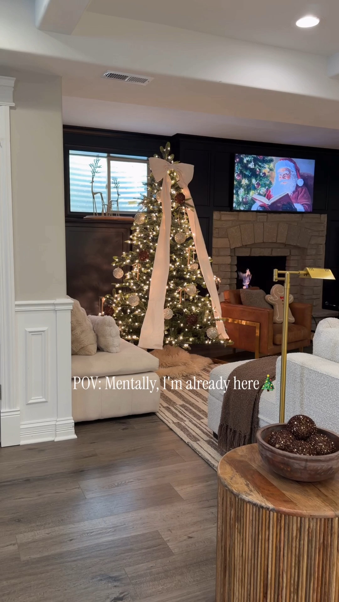 Mentally, I’m already here. 🎄✨ Cozy nights, twinkling lights, and all the Christmas magic! Sharing a little inspiration from our Christmas home. 🤎 Shop my Christmas tree, ornaments, oversized bow, and favorite holiday decor to recreate the look!