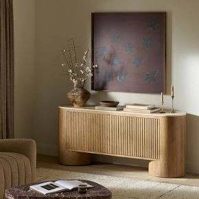 Walke Travertine Media Console (66") | West Elm (US)