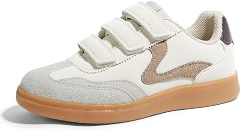 LUCKY STEP Women's Casual Fashion Retro Sneakers Classic Gum Sole Hook and Loop Tennis Footwear A... | Amazon (US)