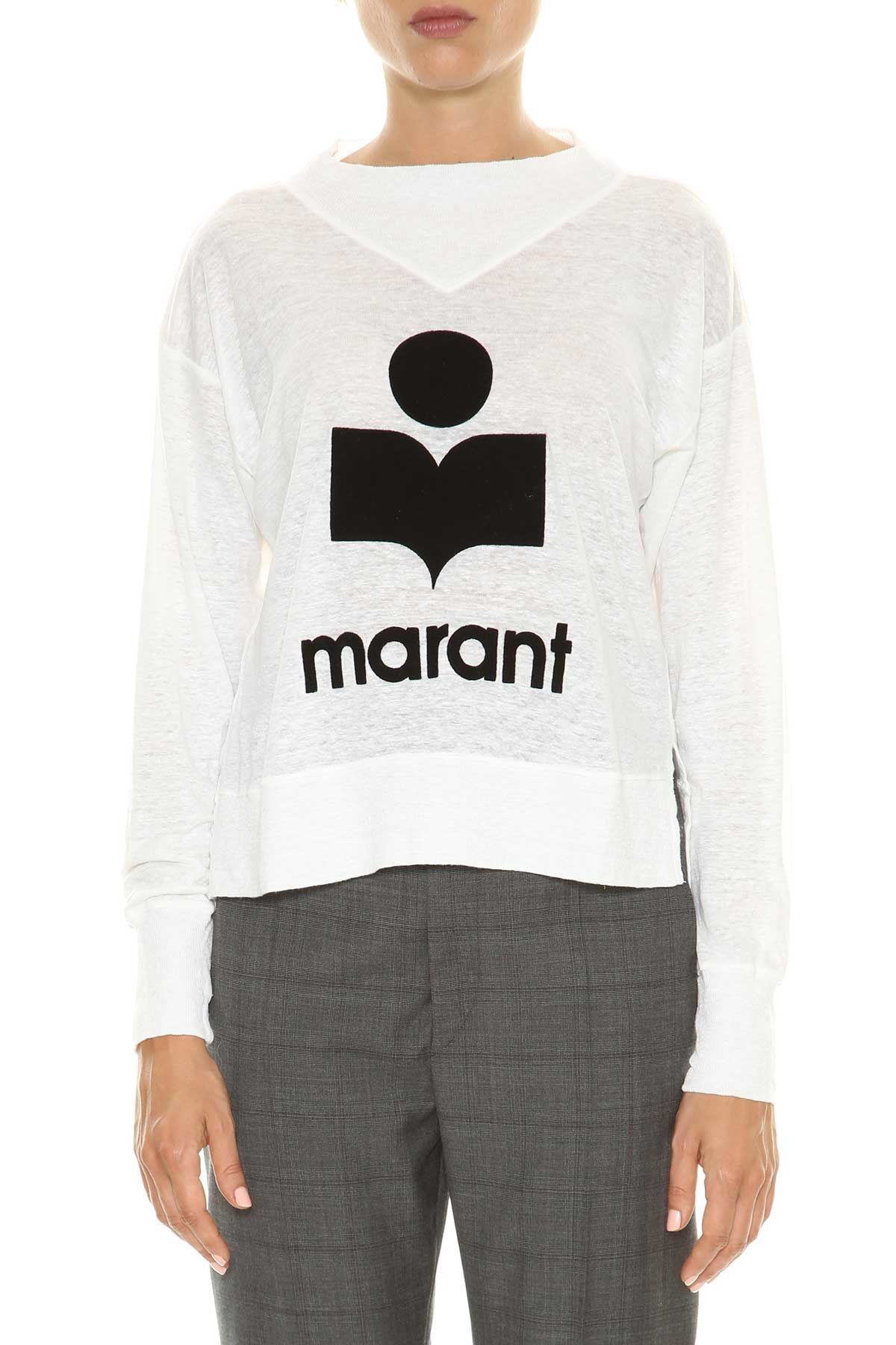 Isabel Marant Etoile T-shirt Marant Kilsen Manica Lunga Con Polsini E Scollo Rotondo Con Velluto | Italist.com US