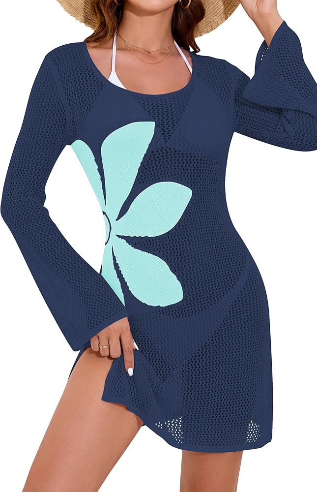 Cakulo Womens Swimsuit Coverup Bathing Suit Crochet Beach Cover Ups Summer Floral Boho Dresses 20... | Amazon (US)