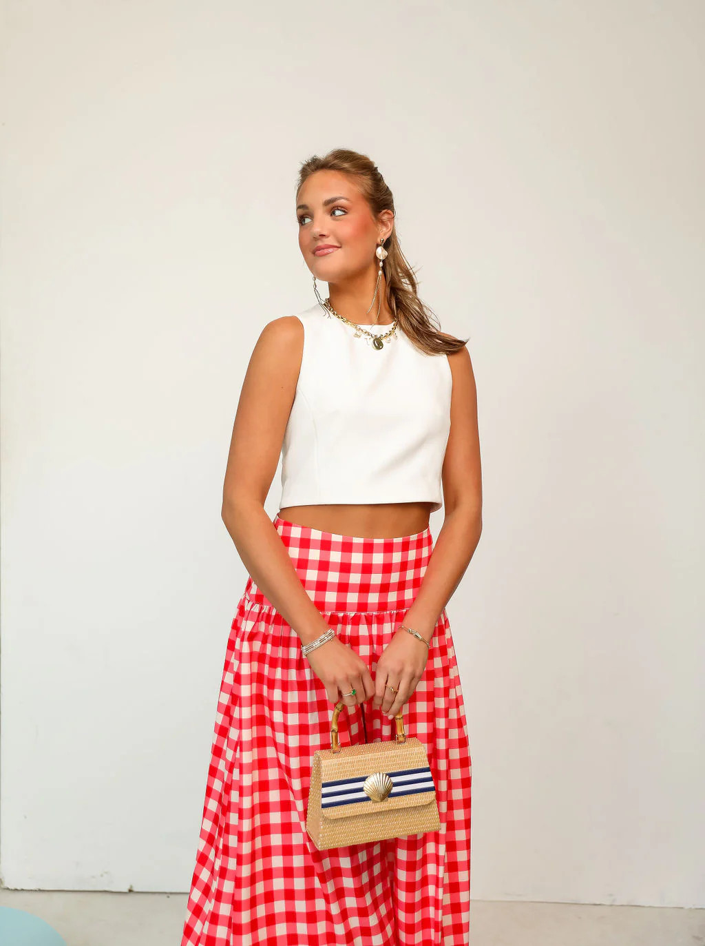 Coco Maxi Skirt - Red Check | cocolillys