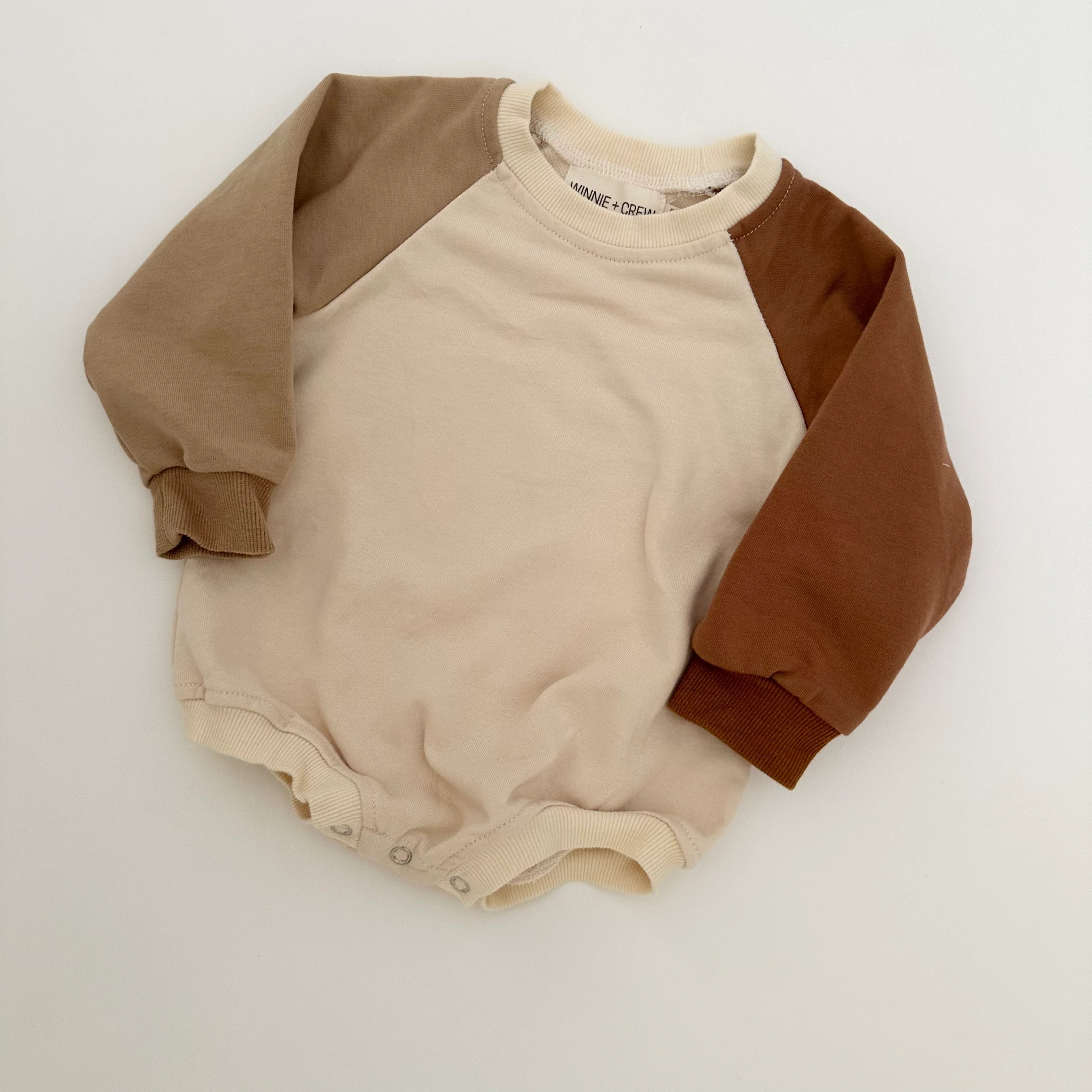 Asher Raglan Romper in Burnt Orange | Winnie and Crew