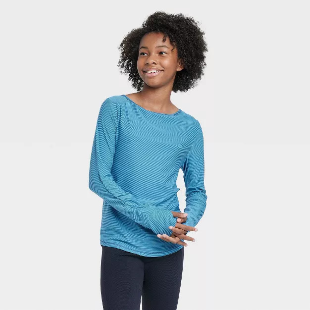 Girls' Long Sleeve Studio T-Shirt - All in Motion™ | Target