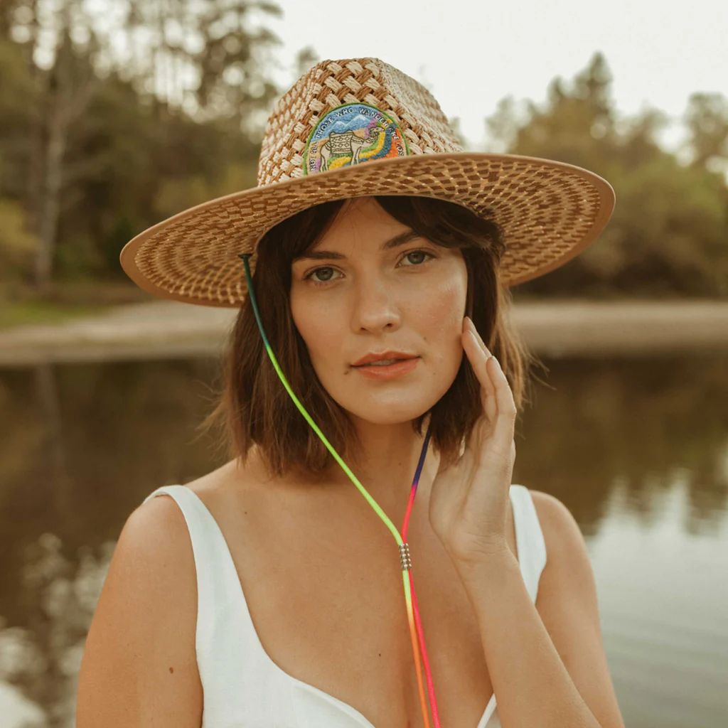 Not All Those Who Wander Lifeguard Hat, Ombre Neon | The Freya Brand
