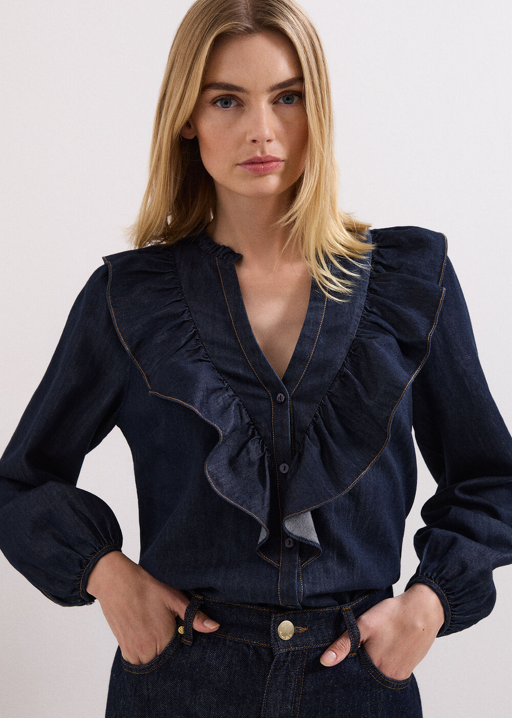 Alexia Denim Blouse | Phase Eight UK | | Phase Eight
