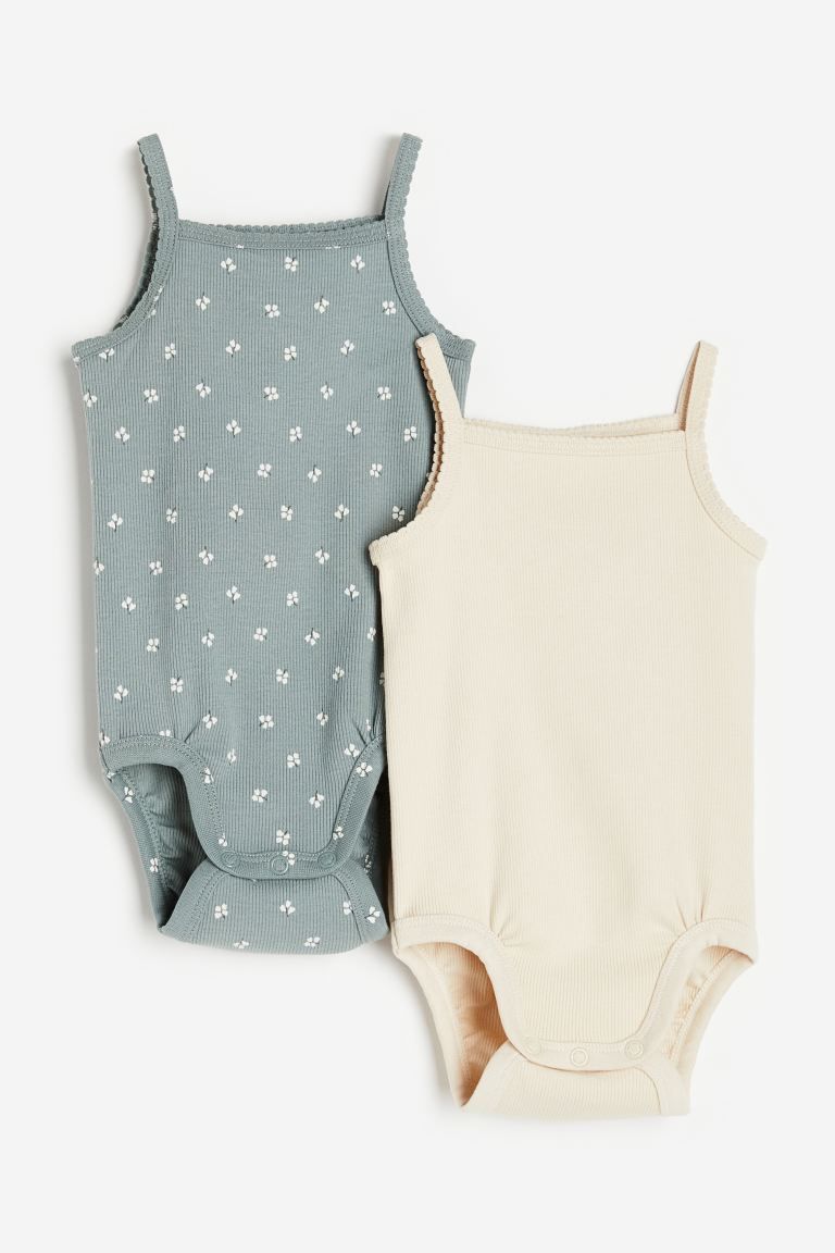 2-pack Ribbed Cotton Bodysuits | H&M (US)