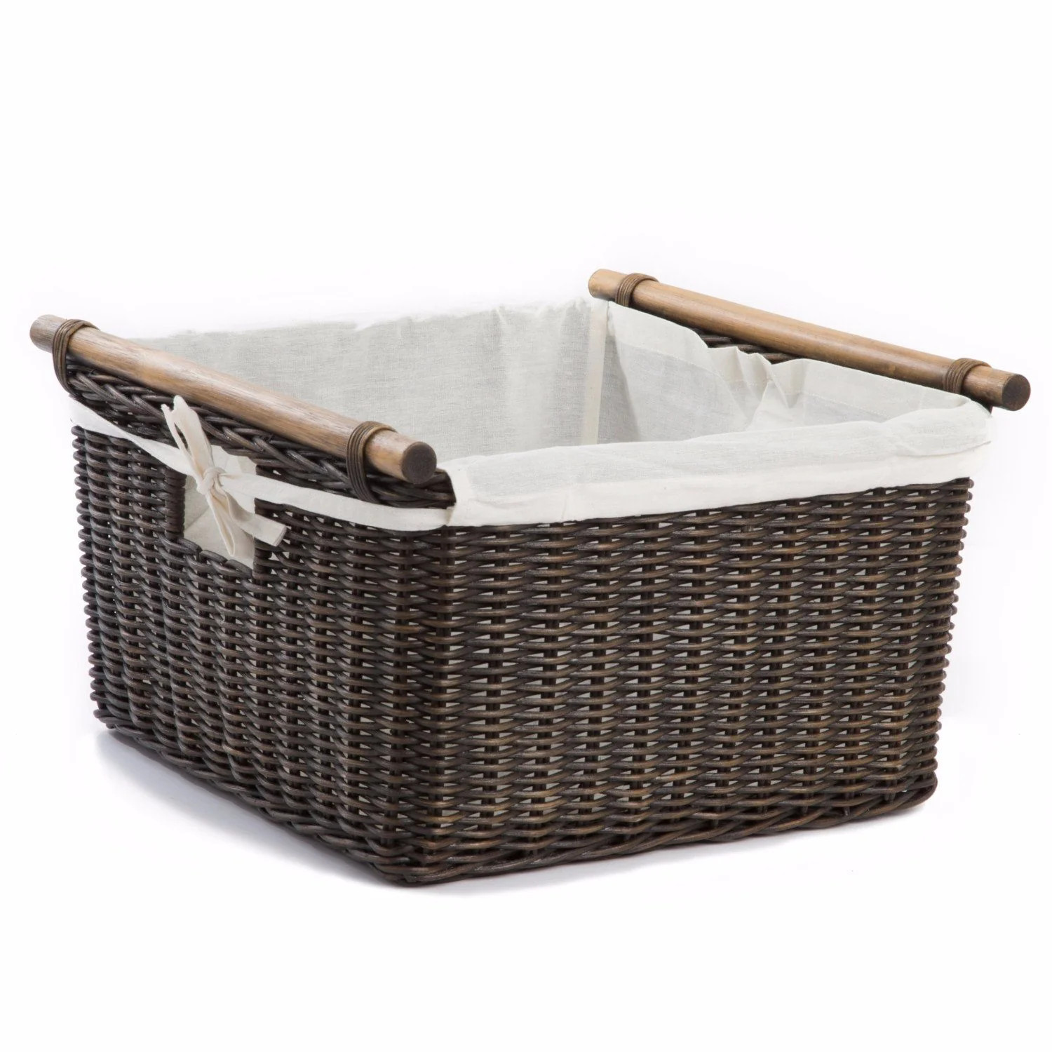 Fabric Liner for Deep Pole Handle Wicker Storage Basket | The Basket Lady