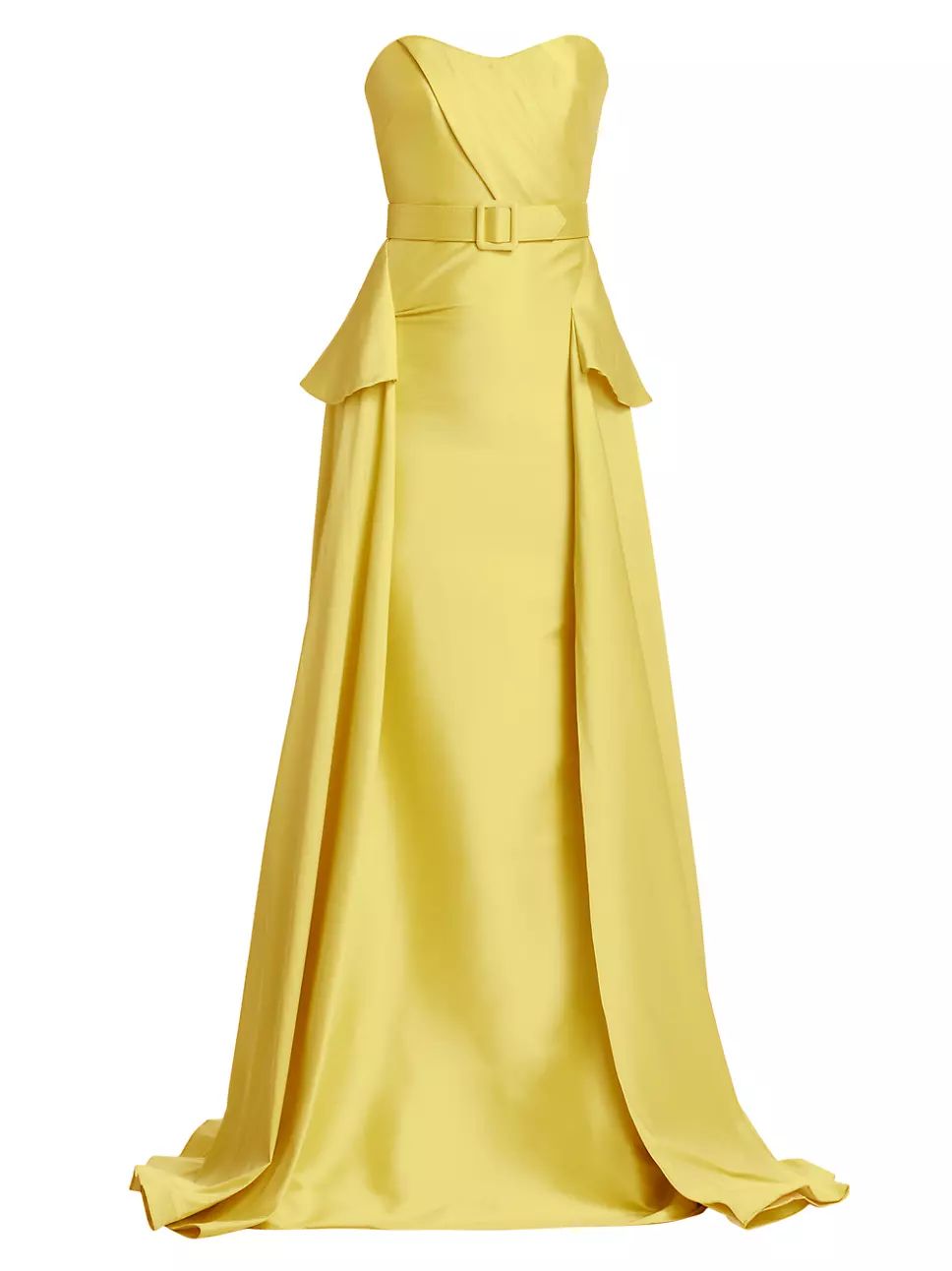 Belted Draped Mikado Gown | Saks Fifth Avenue