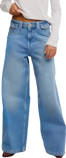 Free People Kellee High Waist Wide Leg Palazzo Jeans | Nordstrom | Nordstrom