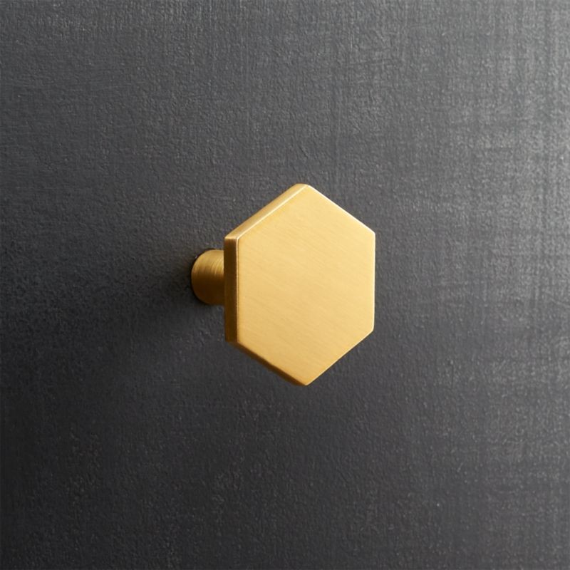 Hex Brushed Brass Knob + Reviews | CB2 | CB2