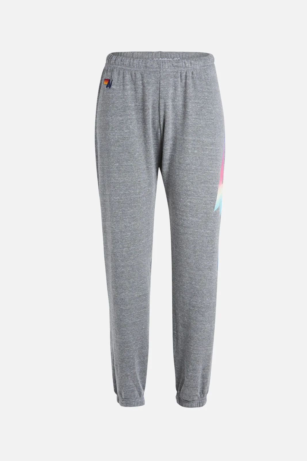 Aviator Nation Bolt Womens Sweatpant in Heather/Rainbow Pink Bandier | Bandier