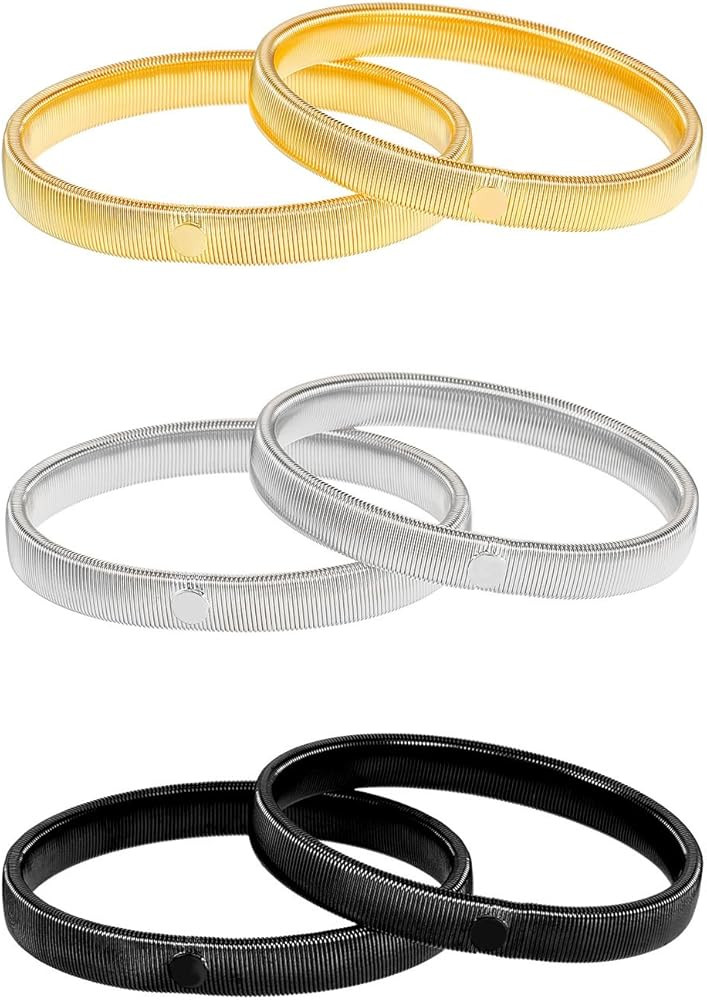 Pangda 3 Pairs Sleeve Garters Anti-slip Shirt Sleeve Holders Garters Stretch Metal Armbands for W... | Amazon (US)