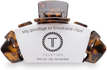 TELETIES - Large Hair Clip - Strong Grip, Bendable Teeth, Comfortable Curved Design - Ideal for T... | Amazon (US)