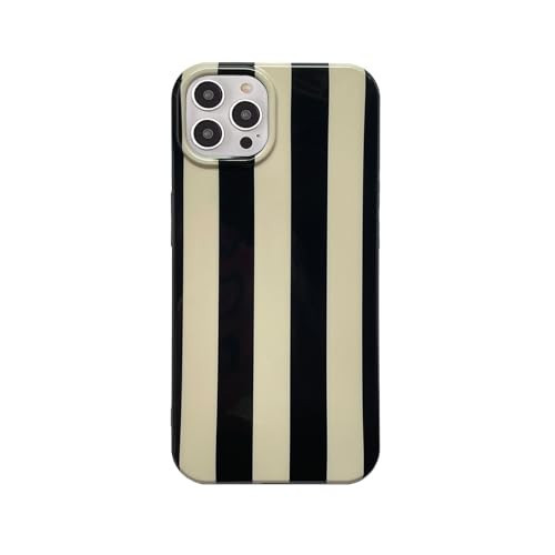 Reezaddin Black White Striped Phone Case Compatible with iPhone 14 Pro Stylish Strip Print Chic Retro Aesthetic Full Cameara Protective Slim Fit Glossy Soft Girly Never Faded 14pro 6.1" Cover | Amazon (US)