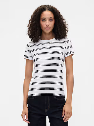 Ribbed Stripe Crewneck T-Shirt | Gap Factory