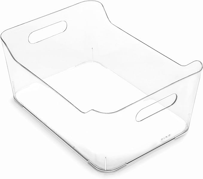 BINO Plastic Storage Basket, Large | Multi-Use Storage Basket | Rectangular Cabinet Organizer | B... | Amazon (US)